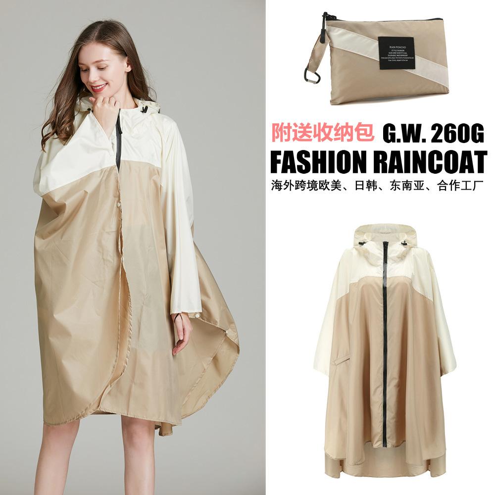 Neue Auswahl Europäische und amerikanische Mode bunter winddichter Rucksack Wander-Trenchcoat Regenmantel Poncho