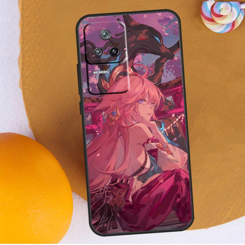 Genshin Impact Yae Miko For POCO F3 F4 GT M4 M5 X3 X4 Pro Phone Case For Xiaomi 12S Ultra 12T 11T Pro 12 11 Lite