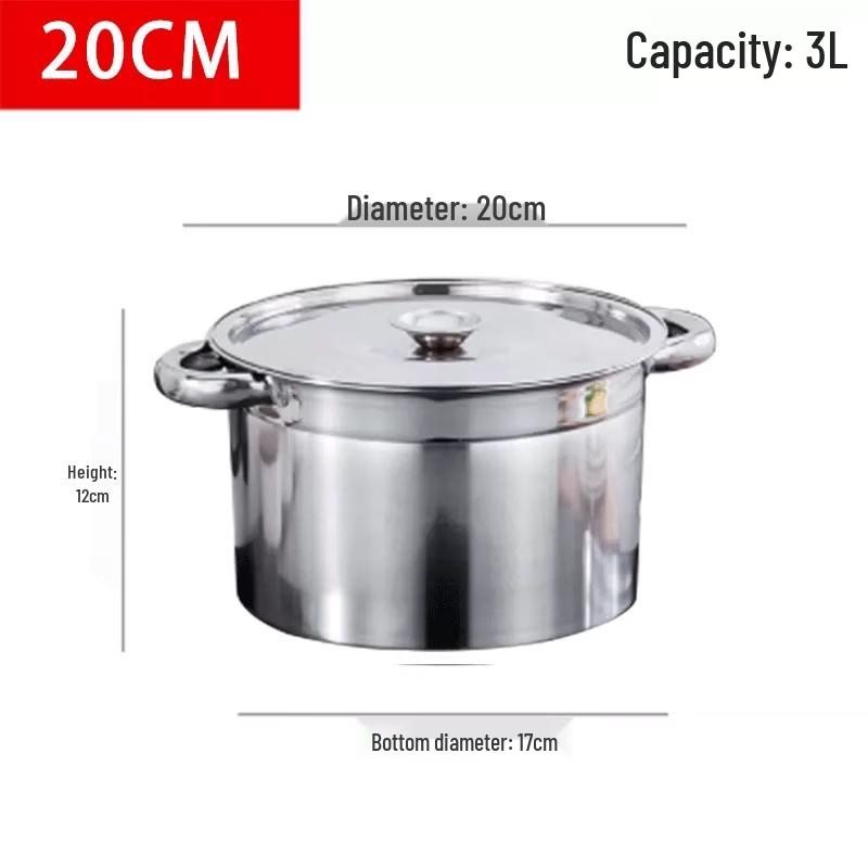 Stainless Steel Round Soup Pot with Lid