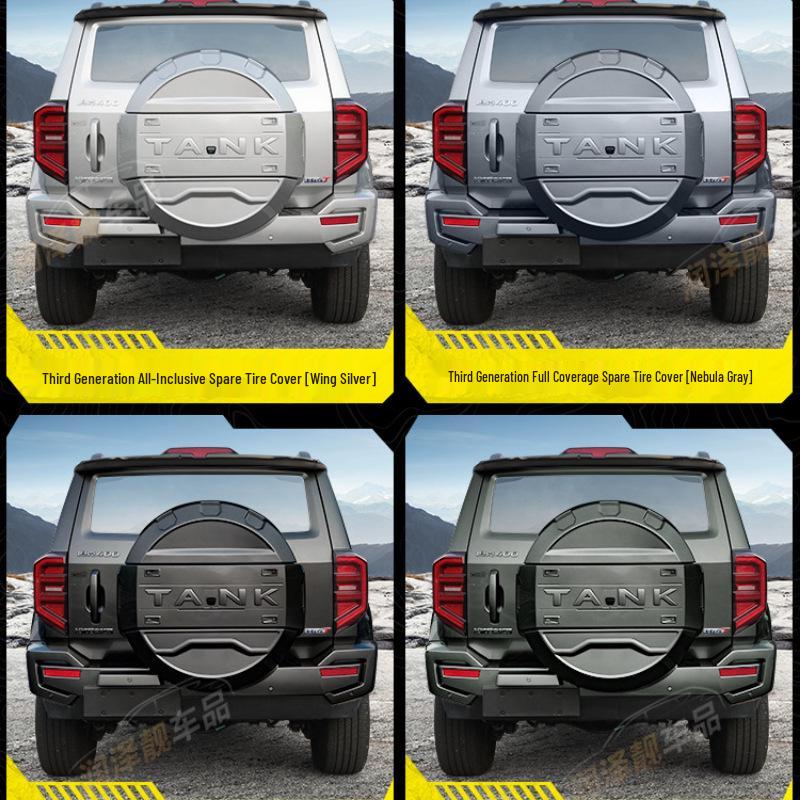 Tank 400 Hi4-T Mecha Spare Tire Cover with Lights - Full Coverage & Original Car Color
