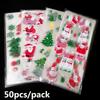 Merry Christmas Santa Claus Snowman Xmas Candy Bags Plastic Baking Packaging Snack Cookies Storage