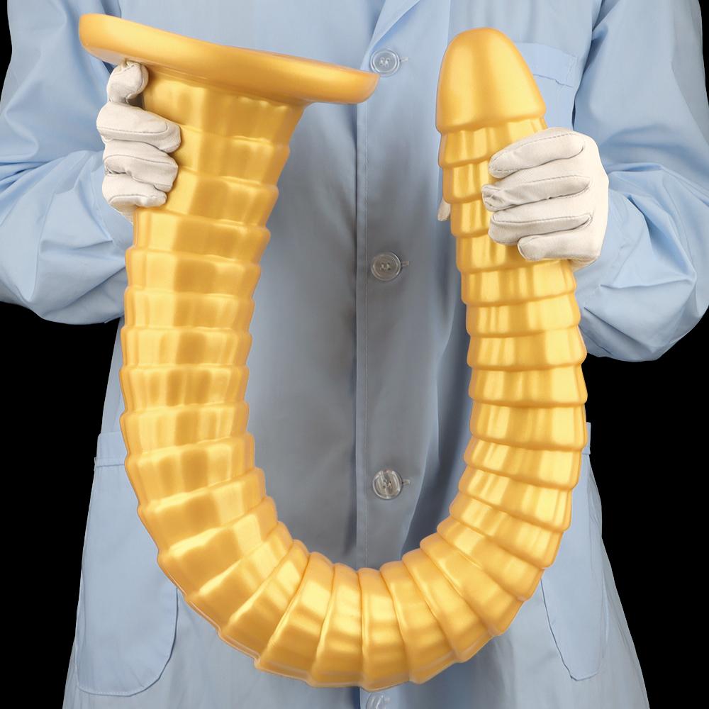 80*7cm zlatý silikonový extra dlouhý masturbátor anální kolík fisting realistický řemínek na penis na penisu BDSM