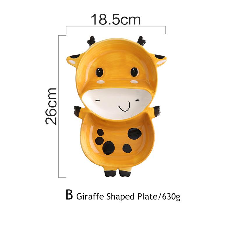 1pc Animal Zoo Dinner Plate Rabbit Bowl Mug Dinnerware Ceramic Porcelain Baby Bear Feeding Dish Children Tableware