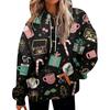Women's Fashion Sweatshirt Christmas Print Casual Hooded Sweatshirt With Pockets