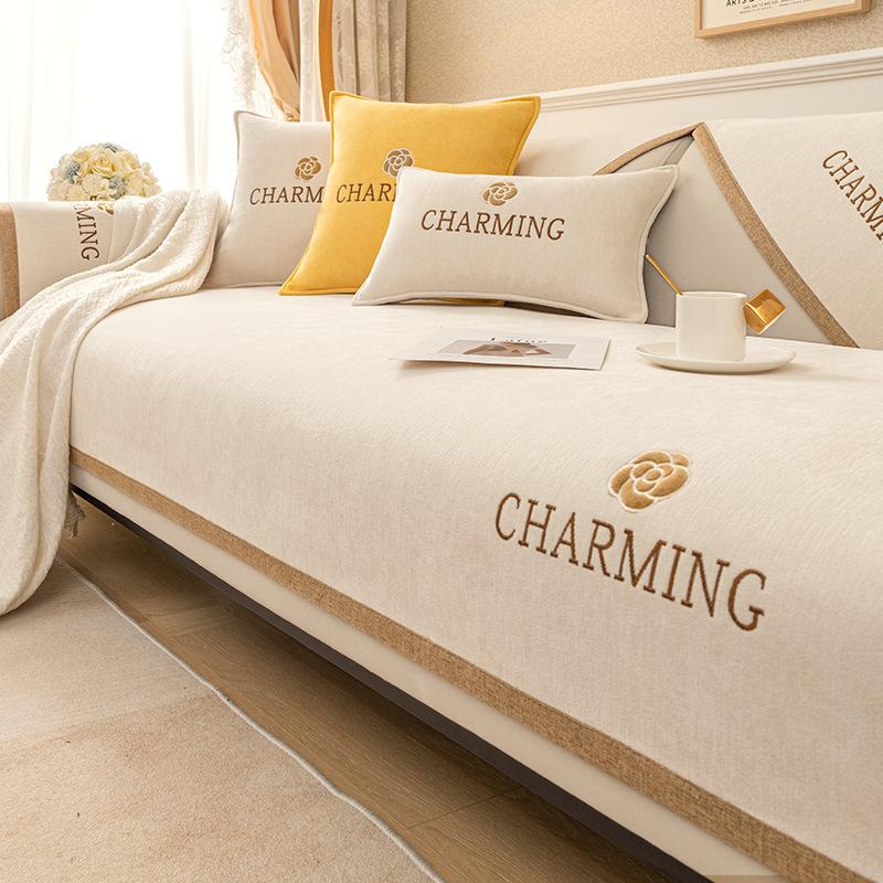 

New Sofa Cushion Universal In All Seasons, Simple Modern Sofa Cover Universal Autumn And Winter Seat Cushion Cover Cloth Towel Cushion 70*70cm