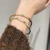 Luxury Minimalist Titanium Steel Bracelet with Mother-of-Pearl for Women - Versatile Jewelry, Ideal Gift for Girlfriend or Best Friend.
