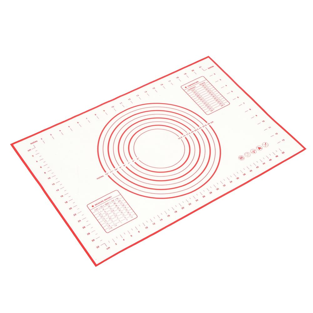 Household Kitchen Silicone Nonstick Baking Mat Rolling Dough Pad Cake Pastry Cooking ToolsRed