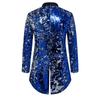 Men's Metallic Shiny Sequins Tuxedo Performance Party,Stage Performance Dress Coat Fashion Long Cardigan Suit Jacket