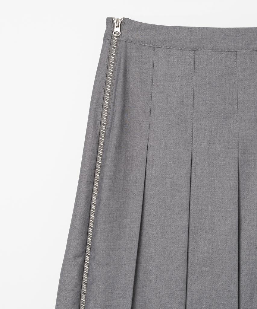 Milo Woman Zipper Layered Pleated Skirt [Gray]