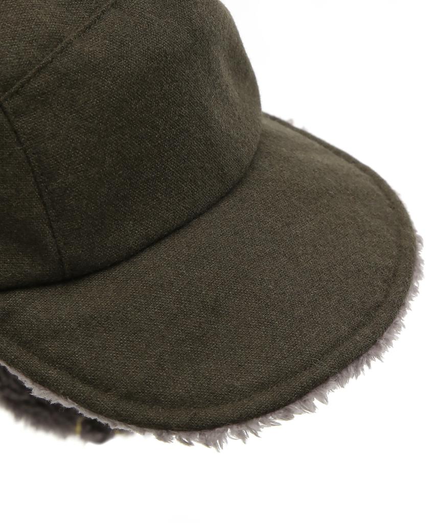 Eondeokeonteulolseutyudio Winter Reversible Fur Hat Trapper Hat / Reverse Fur / Flannel Olive