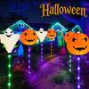 Halloween Solar Powered 8 LED Pumpkin Bat Ghost Garden Stake Light Outdoor Landscape Lamp For Home Yard Halloween Decor