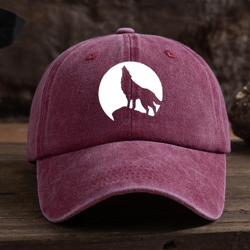 Funny Wolf Print Baseball Hat Unisex Outdoor Fashion Versatile Peaked Cap