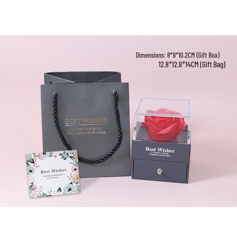 Clear Acrylic Rose and Jewelry Gift Box