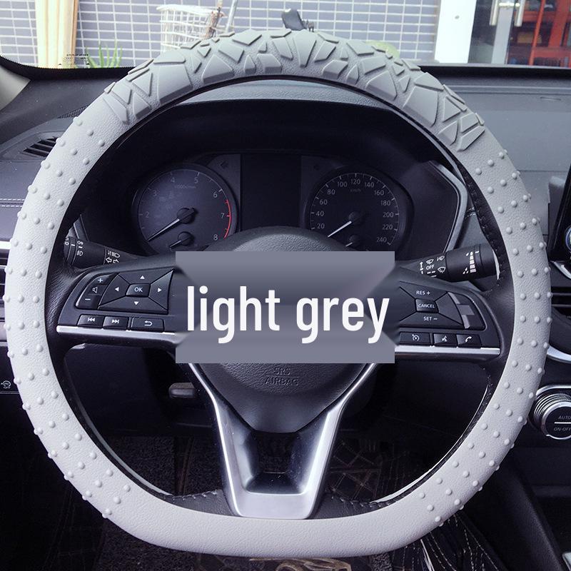 D-Shape Geometric Non-Slip Silicone Steering Wheel Cover with Sun Protection