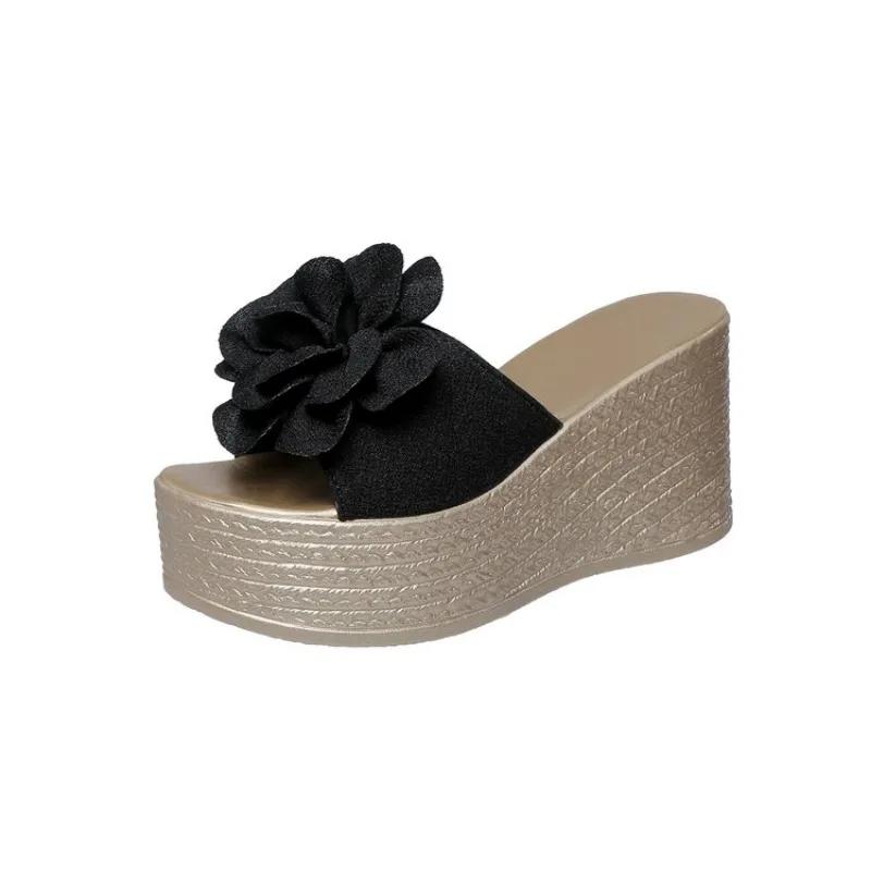 Women's Slippers New Summer Open Toe Shoes Slope Heel Thick Sole Shoes Casual Fashion Women