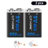 Batteria ricaricabile USB 9V 9V 1200mAh 6F22 Batteria agli ioni di litio Batterie USB per multimetro Metal Detector chitarra elettrica