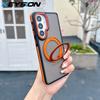 KEYSION Custodia Magnetica Traslucida Opaca per Telefono per Samsung Galaxy S25 S26 Ultra 5G S26+ Supporto ad Anello Rotante a 360° Copertura Antiurto