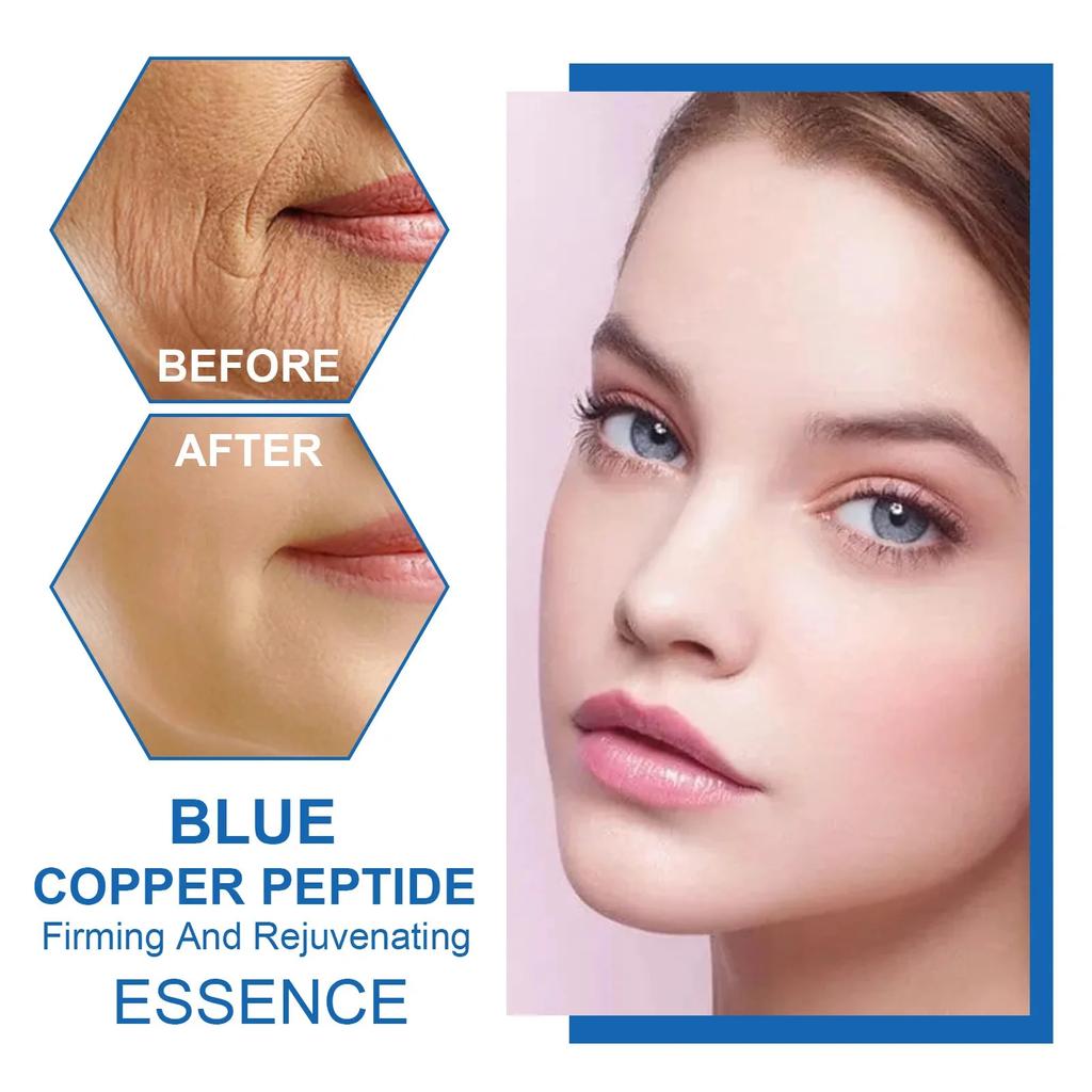 Blue Copper Peptide Wrinkle Remover Serum Instant Firming Lifting Anti Aging Fade Fine Lines Whitening Korean Skin Care Products