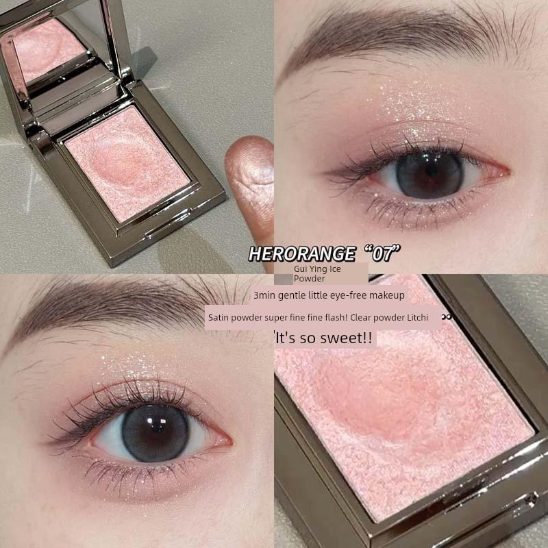 Blue Eye Shadow Plate Smoky Makeup Eye Shadow Monochrome Chameleon Pearlescent Brightening Daily Color Rendering Glacier Blue Flash Diamond in the