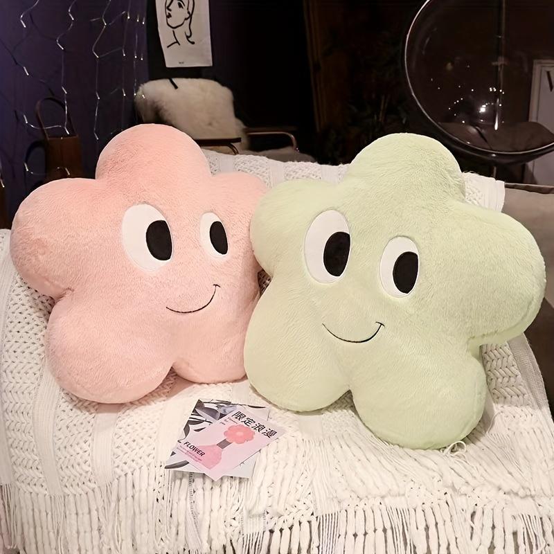 

1pc Winter Sunflower Ins Maple Light Luxury Smiling Face Star Smile Sofa Headboard Pillow Backrest Bay Window Cushion Seat Pad Dormitory Flower Pillow 39.88cm*39.88cm зелений