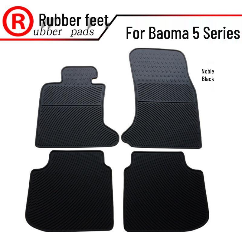 

BMW 5 Series Long Wheelbase Rubber Floor Mats for 520LI, 523LI, 525LI, 528LI, 530LI, 535LI 06-13 5 Series Long Black/Red