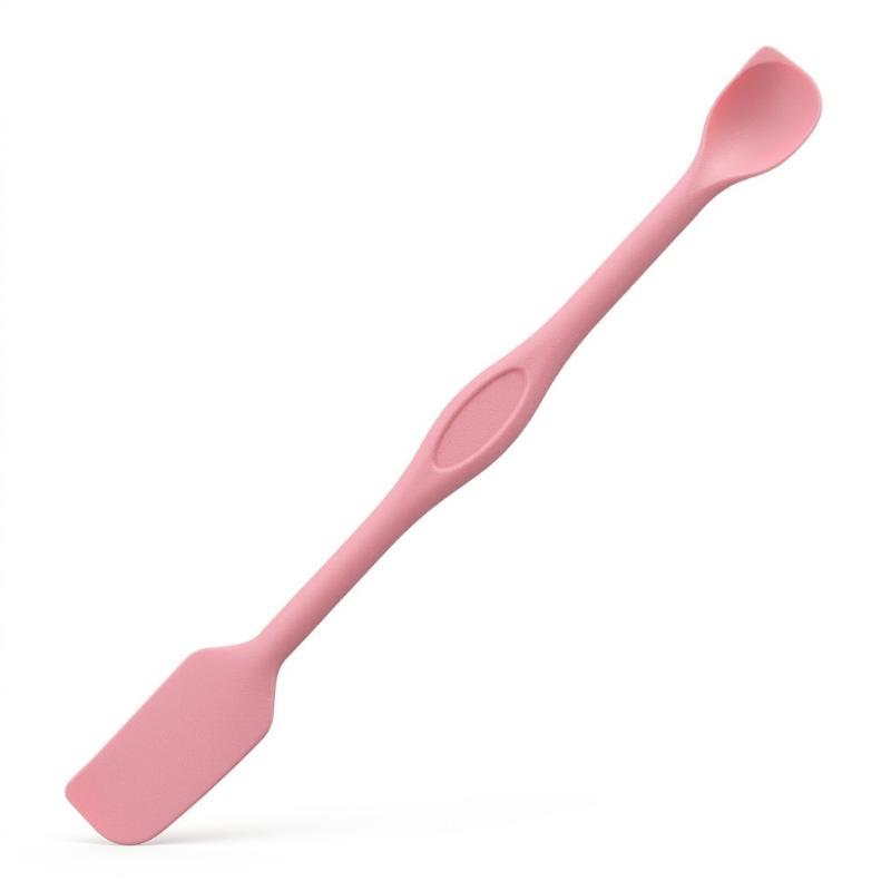 Double Ended Silicone Scraping Spoon Heat Resistant Food Grade Non-Slip Handle Utensil for Home Baking Cooking