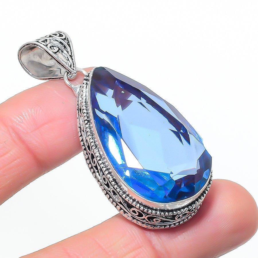 Natural Tanzanite Quartz 925 Sterling Silver Jewelry Pendant 2.17 AP-14607