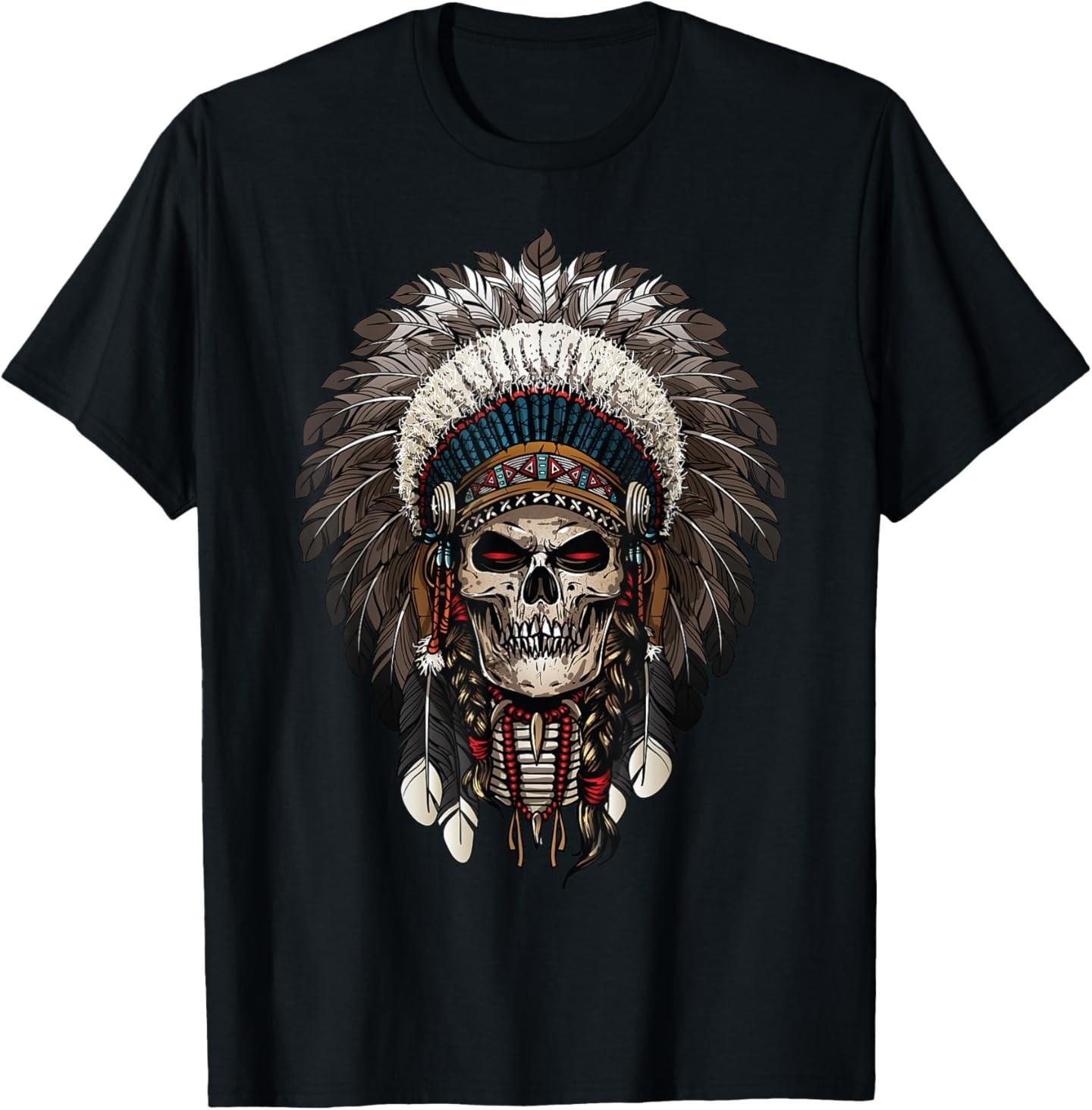 Skull Tribal Headdress T-Shirt S разноцветный