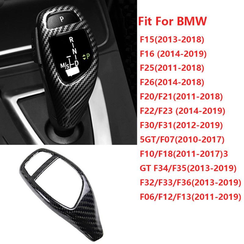 Carbon Fiber Gear Shift Knob Cover Cap For BMW 1 2 3 4 5 6 Series X3 X4 X5 X6 F20 F22 F30 F34 F36 F10 F11 F06 F25 F26 F15 F16