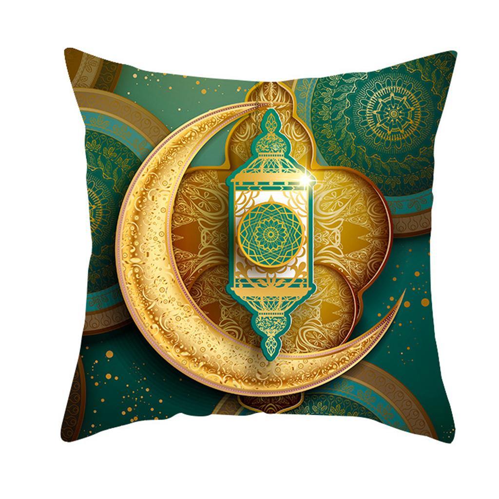 Ramadan Pillow Case Ramadan Cushion Cover Moon Printing Throw Pillow Covers Islamic Home Decoration