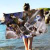 Anime A-Attack On Titan Small Microfiber Blanket Quick Drying Beach Towels Oversized Printing Super Absorbent Pool Towel Blanket