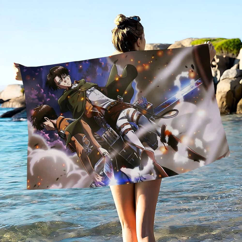 Anime A-Attack On Titan Small Microfiber Blanket Quick Drying Beach Towels Oversized Printing Super Absorbent Pool Towel Blanket