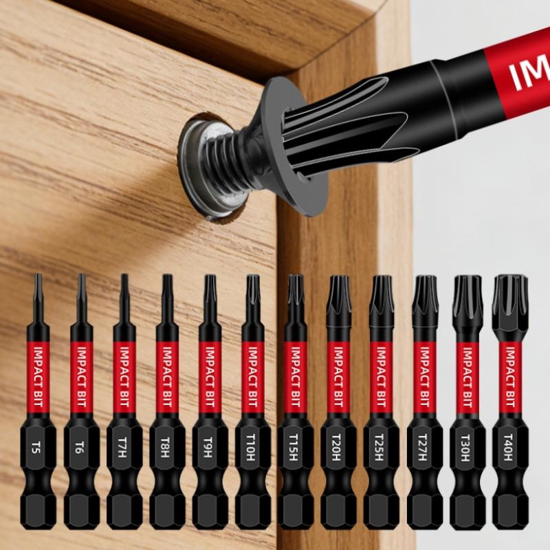 10 Piece S2 Magnetic Impact Drill Bit Set Rust Resistant for Power Tools Secure Fit for Home Office Assembly Projects