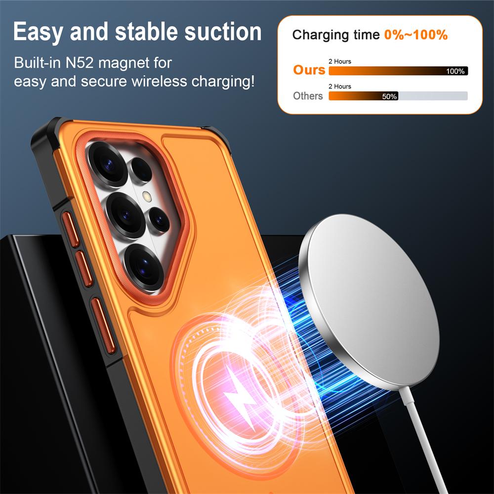 Armor Shockproof For Magsafe Magnetic Case For Samsung Galaxy S26 Ultra S25 Edge S24 S23 Plus S24 FE Wireless Charging Cover