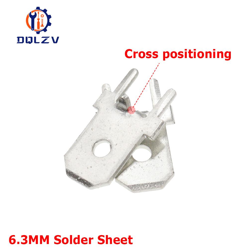 4.8MM lug straight Insert Solder Terminals 6.3MM Copper Male Crimp PCB Block Board Terminals PCB Welding Sheet