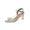 Fashion Sandals for Women Stiletto High Heels Rhinestones Woman Shoes on Offer Vintage Korea Summer 2025 Comfortable Luxury Pvc Footwear