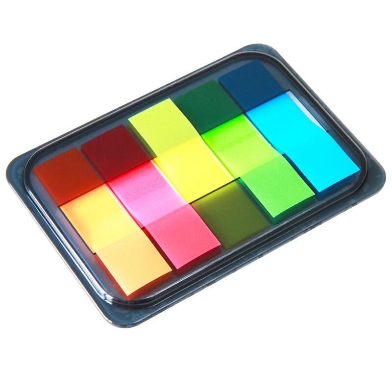 Deli 5-Color Fluorescent Pull-Out Index Tabs