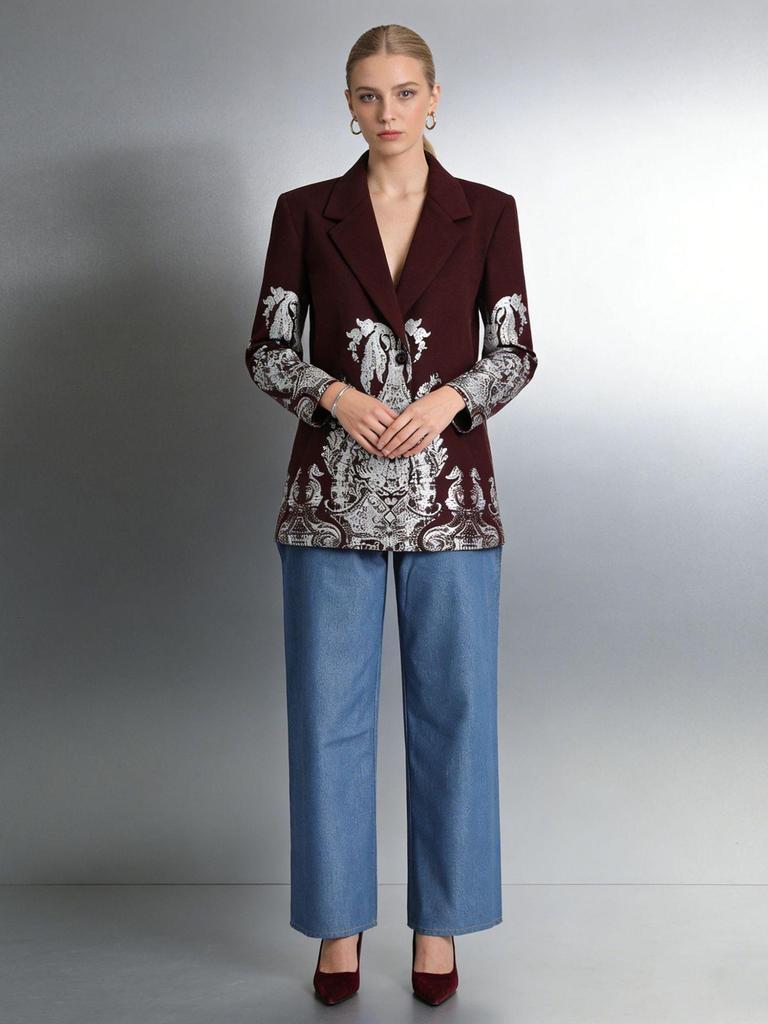 2026 Spring Stylish Printed Women's Suit Jacket - European American Commuting Style