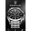 POEDAGAR Men Watches Stainless Steel Top Luxury Fashion Business Wristwatch Waterproof Luminous Quartz Watches