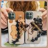 Skin-friendly Feel Cartoon Phone Case For Cubot C30 Dirt-resistant Cute Black Pearl Pendant Bear Bracelet Back Cover