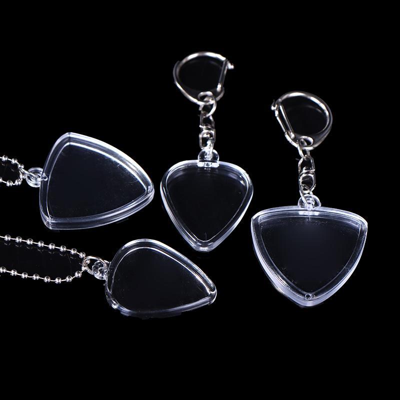 Guitarists Storage Guitar Pick Collection Box Clear Holder Keyring Bag Heart Shaped Picks Size Case Musical Accessories