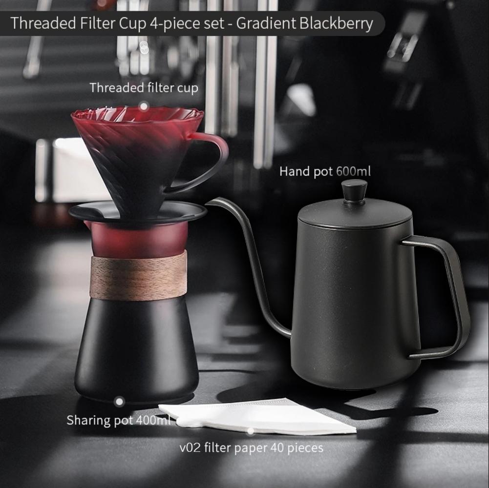 Hand Brewed Coffee Maker Coffee Filter Sharing Pot Set Borosilicate Glass Dripper Set Coffee Server with V02 Coffee Filter