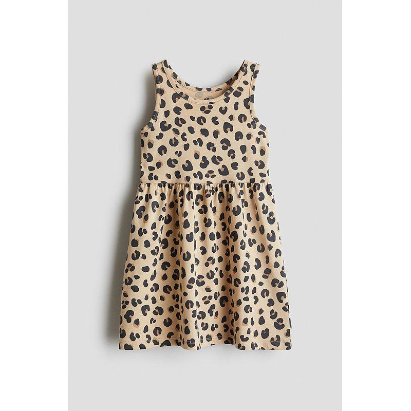 

HM Children s Clothing Girl Skirt 2025 Summer New Arrival Western Style Sleeveless Cute Print Cotton Dress 1157735 Beige/Leopard print 120