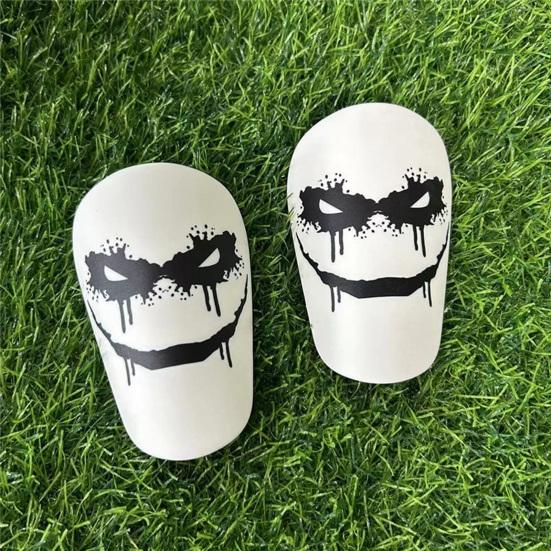 1 Pair Mini Soccer Shin Guards Cartoon Anti-slip Kids Teens Adults Players Miniature Shin Pads Protectors Football Games Protective Equipment