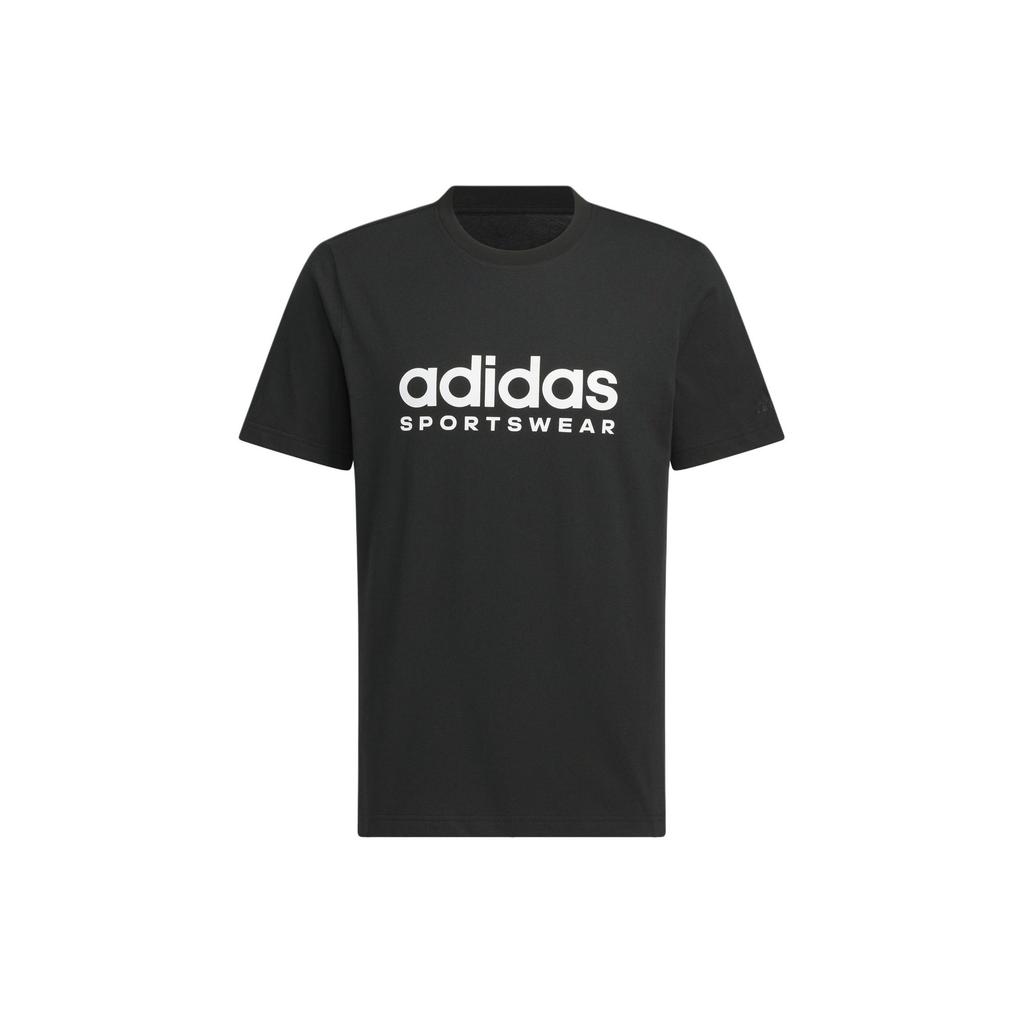Adidas Big Linear Logo T-shirt Asia Sizing 'Black White' JI9069