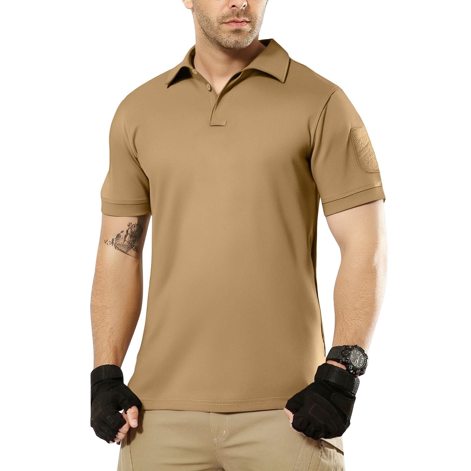 

Мужской летний однотонный топ с лацканами на пуговицах, свободный, с коротким рукавом L хаки