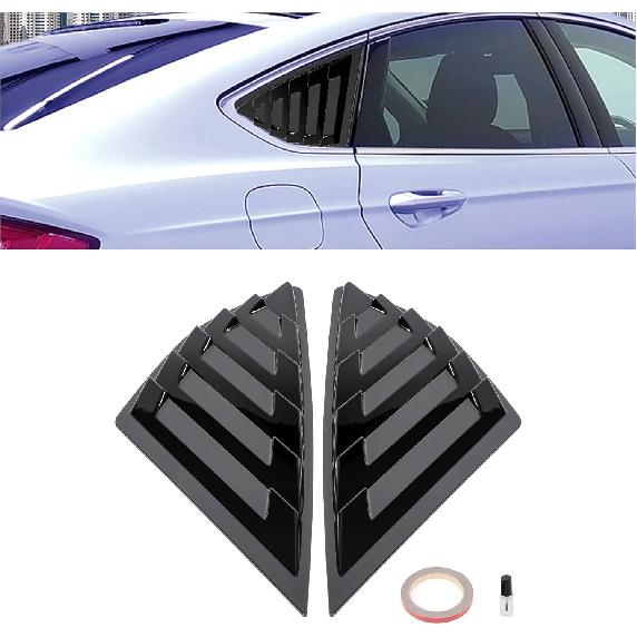 KUAFU Задняя боковая накладка на окно, совместимая с Ford Fusion Mondeo 2013-, Защитная шторка от солнца на лобовое стекло, Накладки на вентиляционные отверстия, Жалюзи, Отделка, АБС-пластик, Черный чёрный