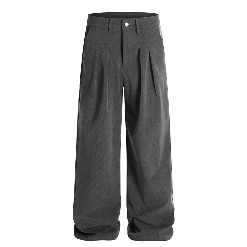 Kisko High-End American-Style Pleated Three-Dimensional Deconstructed Casual Trousers for Men and Women, Cleanfit Loose Straight-Leg Pants