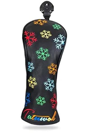 Kryt hlavy jezdce pro golf 440cc 460cc Dřevěný kryt Utility UT kryt Voděodolný kryt Sněhová vločka 4 x FW x UT x (Soubor (DR 1, 2, 1), Černá)