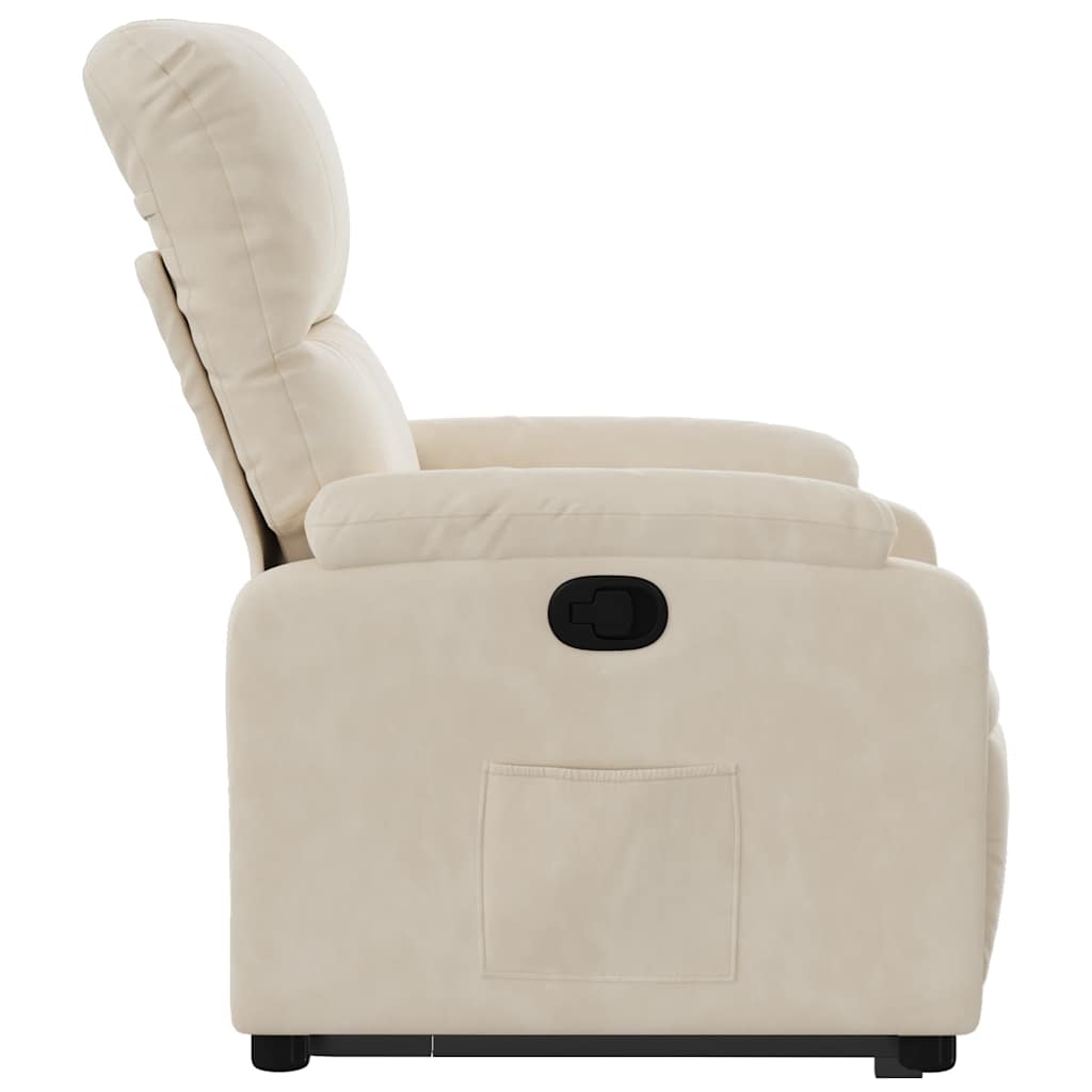 Recliner with Rising Aid Beige Microfiber Fabric